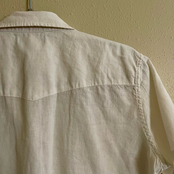 Boys Polo Ralph Lauren snap front short sleeve white shirt. Size XL 18-20 - Picture 5 of 9